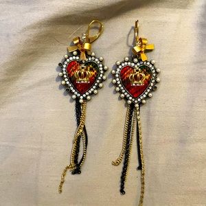 Plaid Heart Earrings